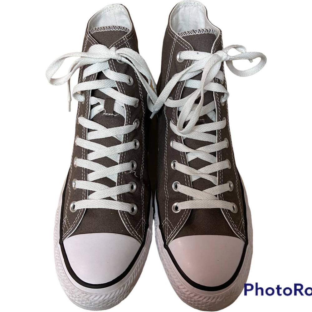 Converse AllStar chucks hi-top unisex M11/W13 gray and white combo EUC.